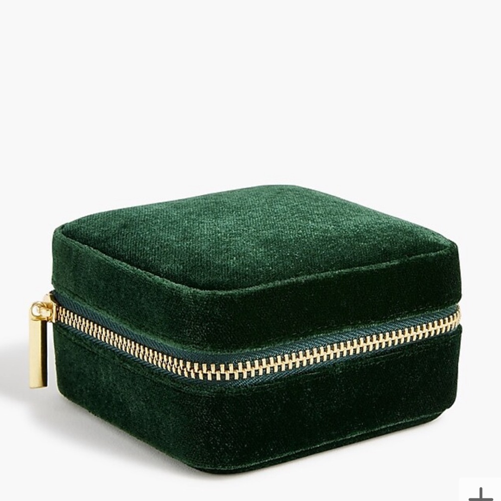 J Crew Factory velvet green jewlery box